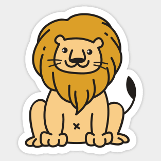 Cute Lion Doodle Drawing Sticker